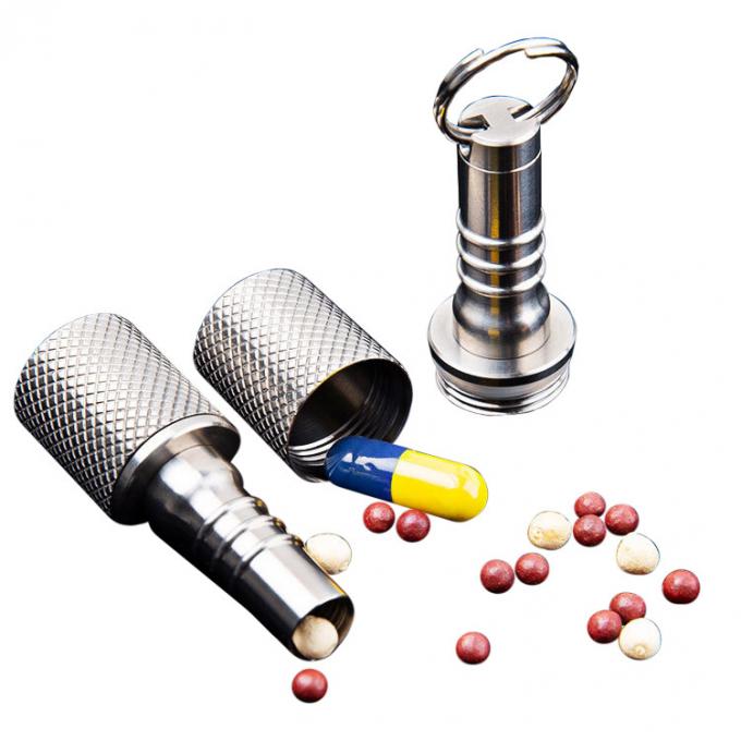 Caixa da garrafa de exemplo de Mini Sealed Waterproof Storage Pill do titânio