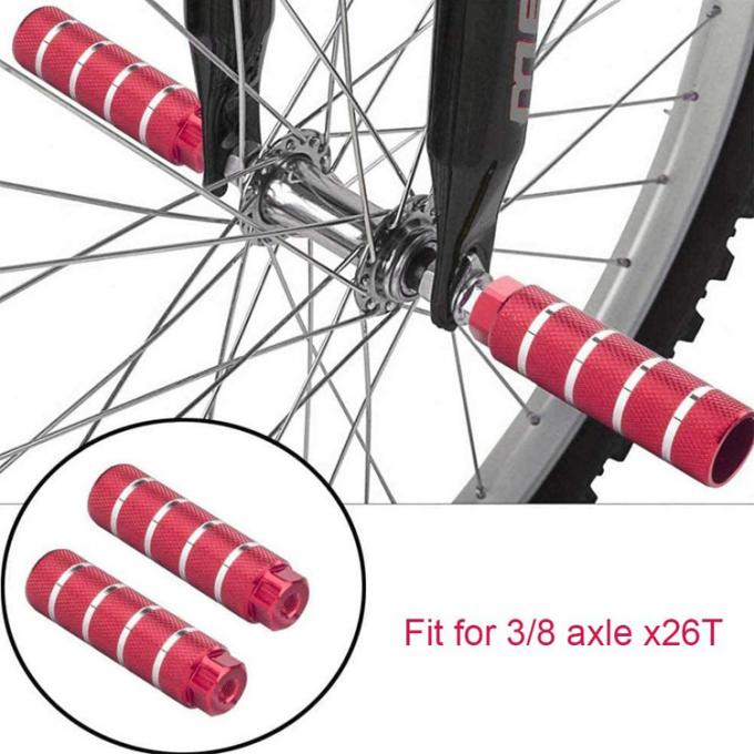 A bicicleta BMX cavilha a liga que de alumínio o pé antiderrapagem da ligação para a montanha que dá um ciclo o conluio traseiro coube os eixos de 3/8 de polegada